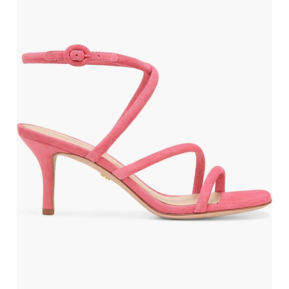 Veronica Beard Mariel Women’s Ankle Strap Sandal in Size 7.5 in Coral - Picture 3 of 11